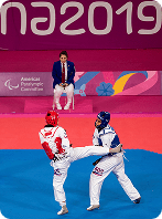 dos combatientes de parataekwondo