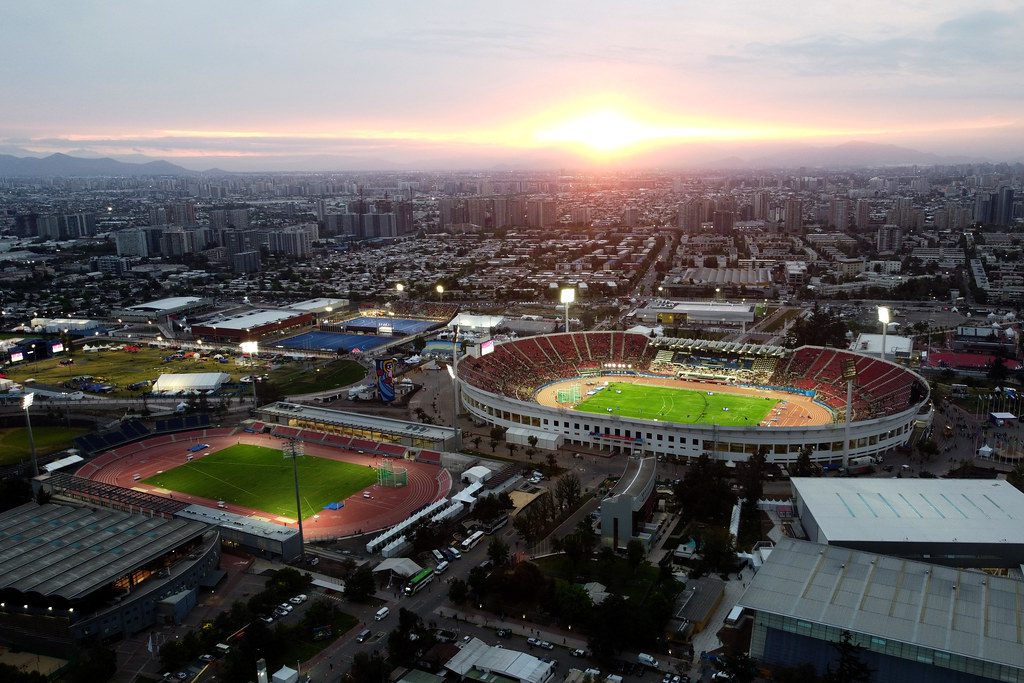 Foto aérea de los recintos deportivos del Parque Estadio Nacional.