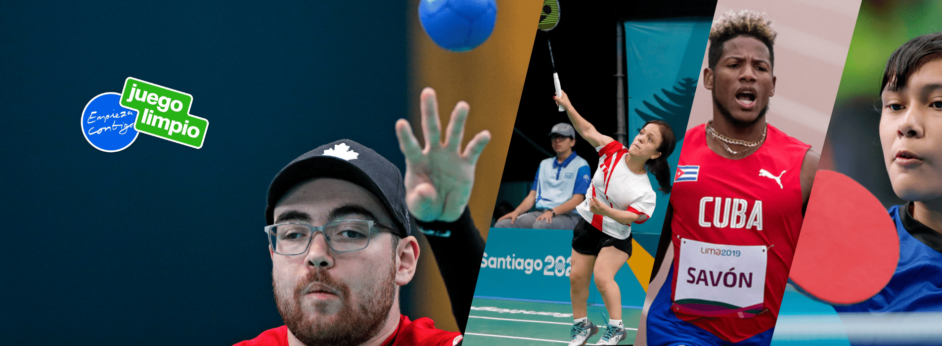 banner principal de apoyo con fotos de atletas.