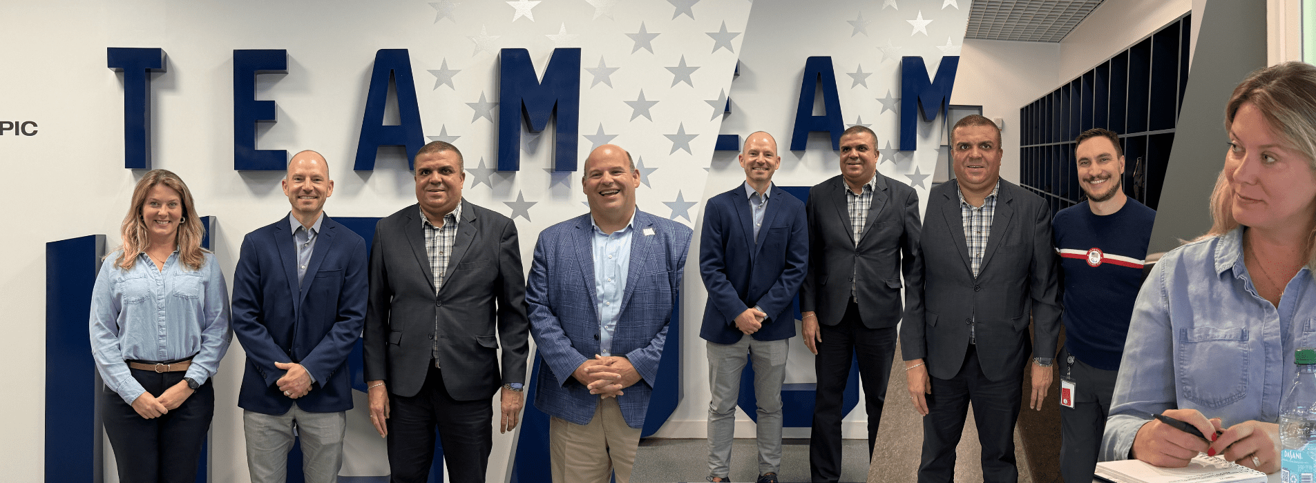 En la foto un collage de las personas con las que se sostuvieron las reuniones en usa